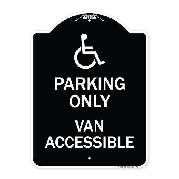 Signmission Parking Van Accessible W/ Graphic Heavy-Gauge Aluminum Architectural Sign, 24" x 18", BW-1824-23406 A-DES-BW-1824-23406 - main